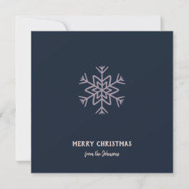 Personalized Family Name Merry Christmas Snowflake Kort
