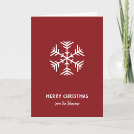 Personalized Family Name Merry Christmas Snowflake Kort