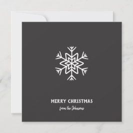 Personalized Family Name Merry Christmas Snowflake Kort