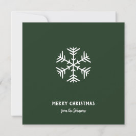 Personalized Family Name Merry Christmas Snowflake Kort