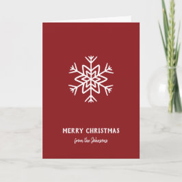 Personalized Family Name Merry Christmas Snowflake Kort