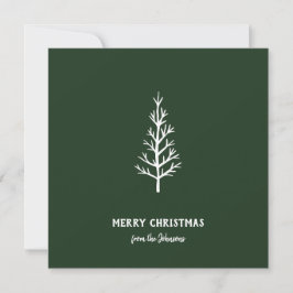 Personalized Family Name Merry Christmas Tree Kort