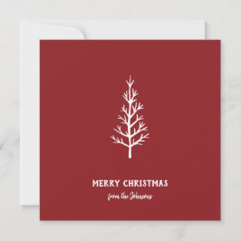 Personalized Family Name Merry Christmas Tree Kort