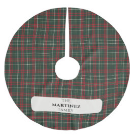 Personalized Family Name Tartan Christmas Tree Ski Julgransmatta Borstad Polyester