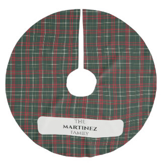 Personalized Family Name Tartan Christmas Tree Ski Julgransmatta Borstad Polyester