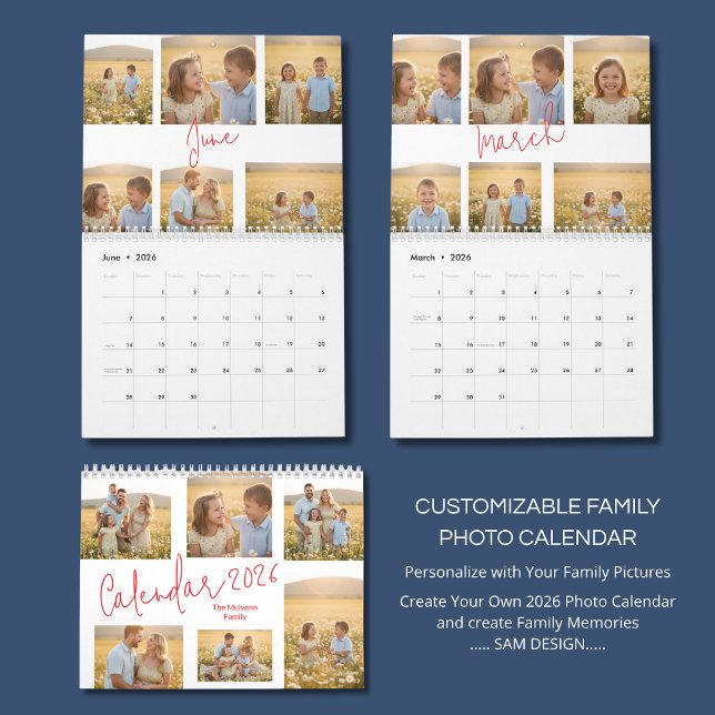 Personalized Family Photo Calendar 2026 Kalender (Skapare uppladdad)