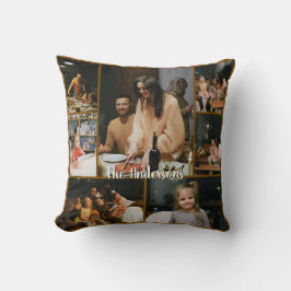 Personalized Family Photo Collage Throw Pillow Kudde