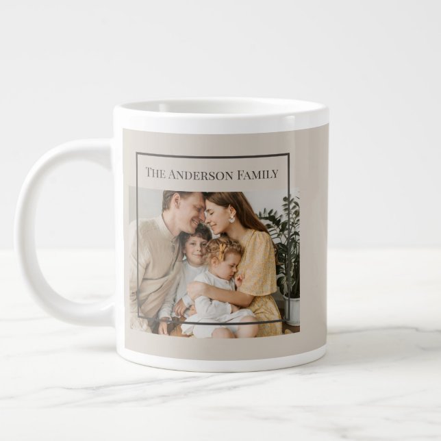 Personalized Family Photo | Custom Family Name  Jumbo Mugg (Vänster)