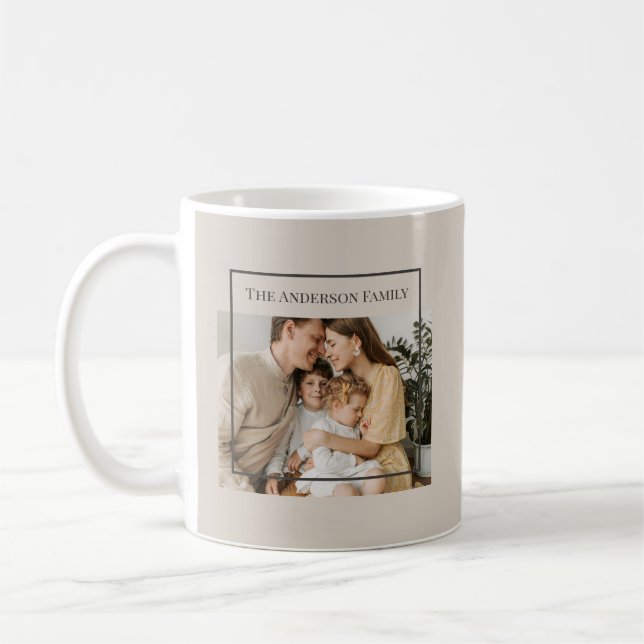 Personalized Family Photo | Custom Family Name  Kaffemugg (Vänster)