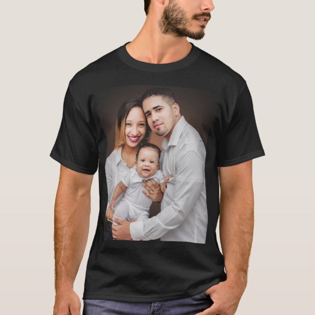Personalized Family Photo Custom   T Shirt (Framsida)