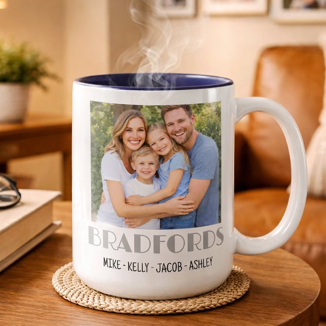 Personalized Family Photo Keepsake Gift Mug Två-Tonad Mugg (Skapare uppladdad)
