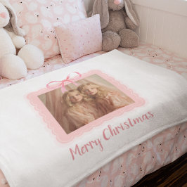 Personalized Family Photo Merry Christmas Blanket Fleecefilt