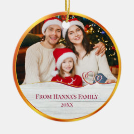 Personalized Family Photo & Merry Christmas Julgransprydnad Keramik