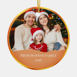 Personalized Family Photo & Merry Christmas Julgransprydnad Keramik