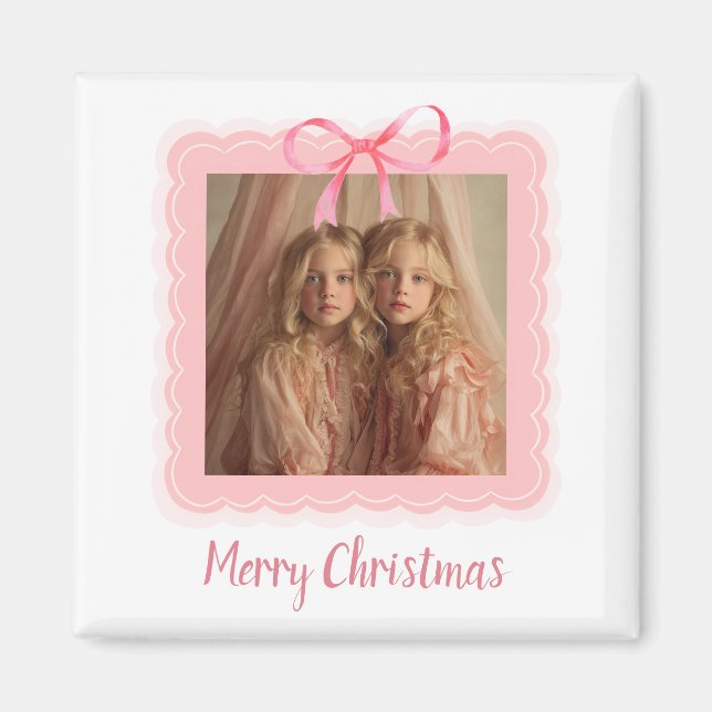 Personalized Family Photo Merry Christmas Magnet (Framsidan)