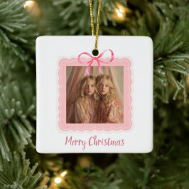 Personalized Family Photo Merry Christmas Ornament