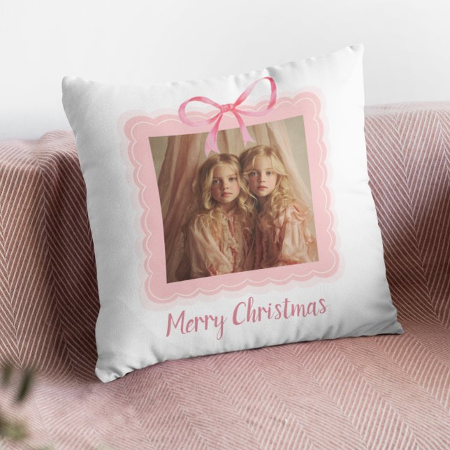 Personalized Family Photo Merry Christmas Pillow Kudde (Skapare uppladdad)