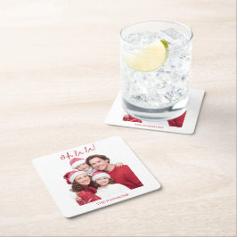 Personalized Family Photo & Name Paper Coaster Underlägg Papper Kvadrat