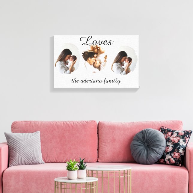 Personalized Family Photo Poster – Custom Name  Canvastryck (Insitu (Vardagsrum))