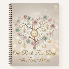 Personalized Family Tree Floral Notebook