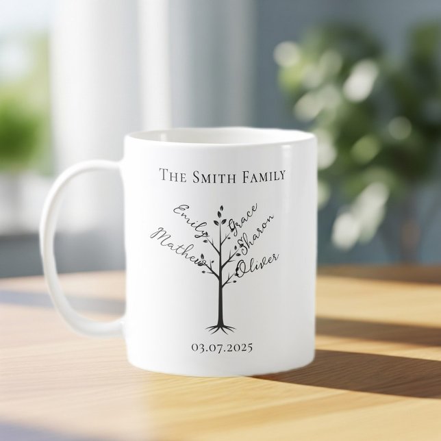 Personalized Family Tree Mug | Custom Name Tree  Kaffemugg (Skapare uppladdad)