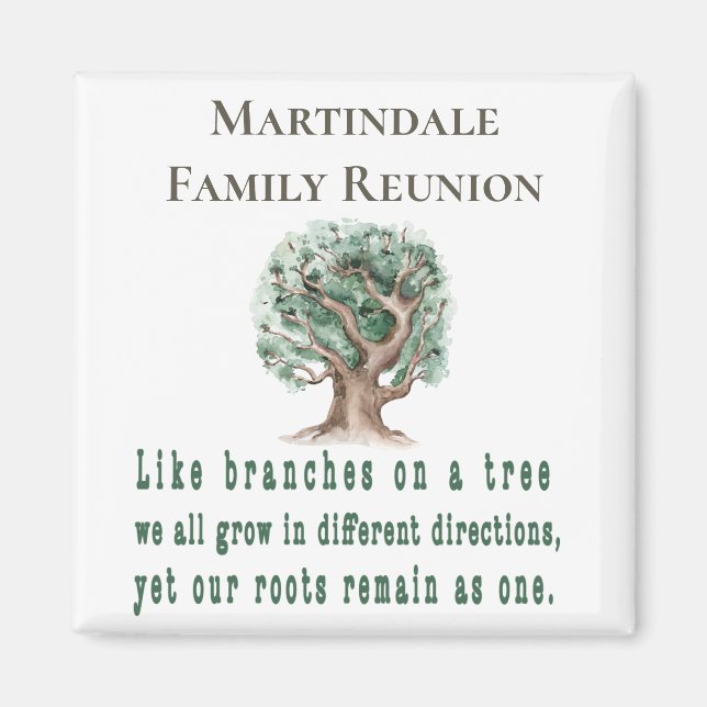 Personalized Family Tree Reunion Magnet (Framsidan)