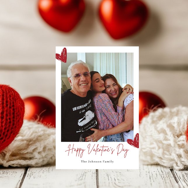 Personalized Family Valentine Photo Card Julkort (Skapare uppladdad)