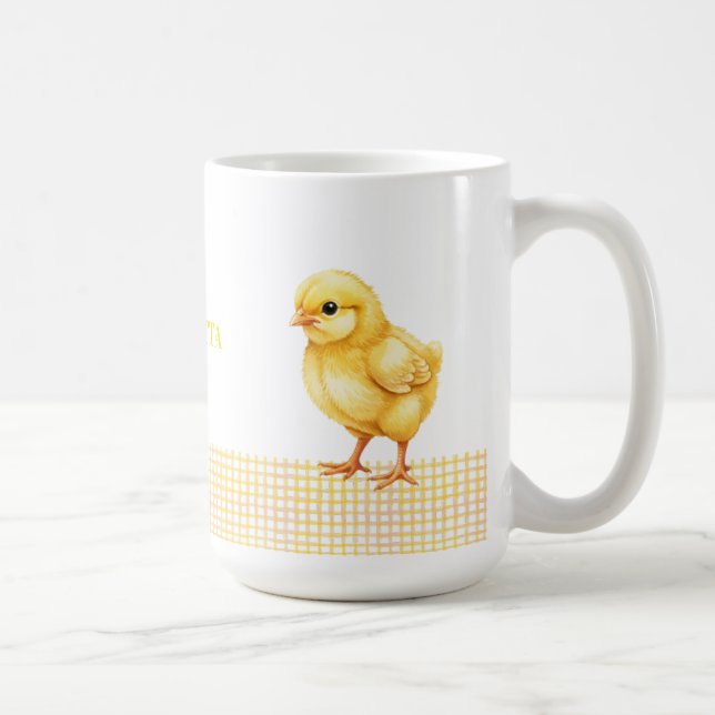 Personalized Farm Animal Mug – Cute Chick Design Kaffemugg (Höger)