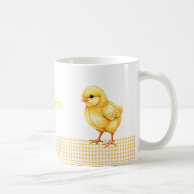 Personalized Farm Animal Mug – Cute Chick Design Kaffemugg (Höger)