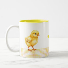 Personalized Farm Animal Mug – Cute Chick Design Två-Tonad Mugg