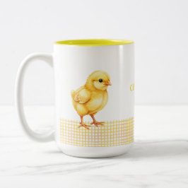 Personalized Farm Animal Mug – Cute Chick Design Två-Tonad Mugg