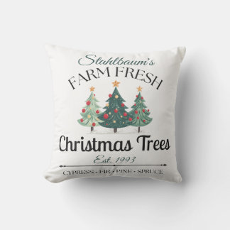Personalized Farm Fresh Christmas Trees Kudde
