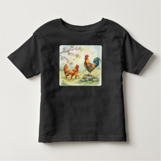 Personalized Farm Life rooster chicks toddler  T Shirt