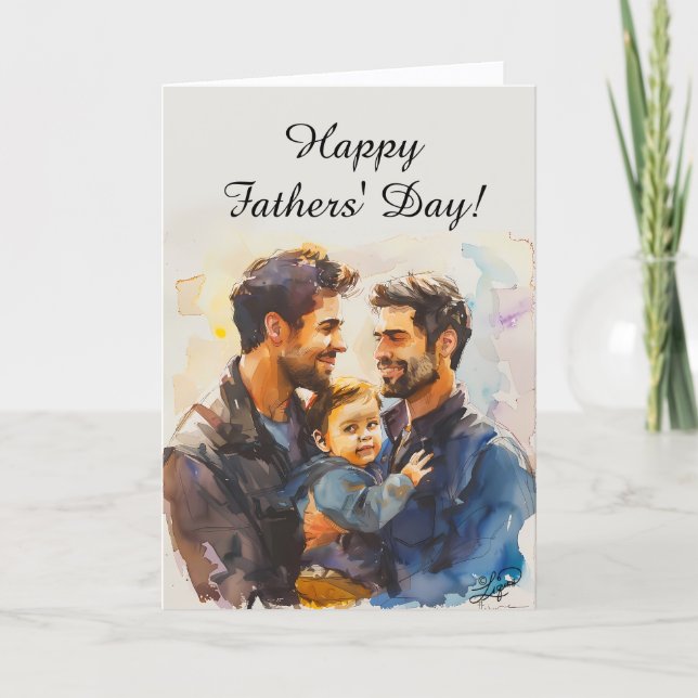 Personalized Father's Day Cards for Gay Dads Tack Kort (Framsida)