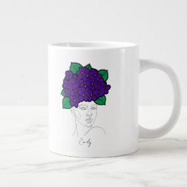 Personalized February Birth Flower Crown Art Jumbo Mugg