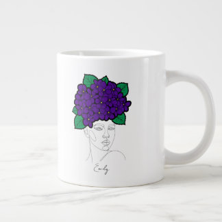 Personalized February Birth Flower Crown Art Jumbo Mugg