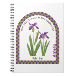 Personalized February Birth Month Flower Notebook Anteckningsbok