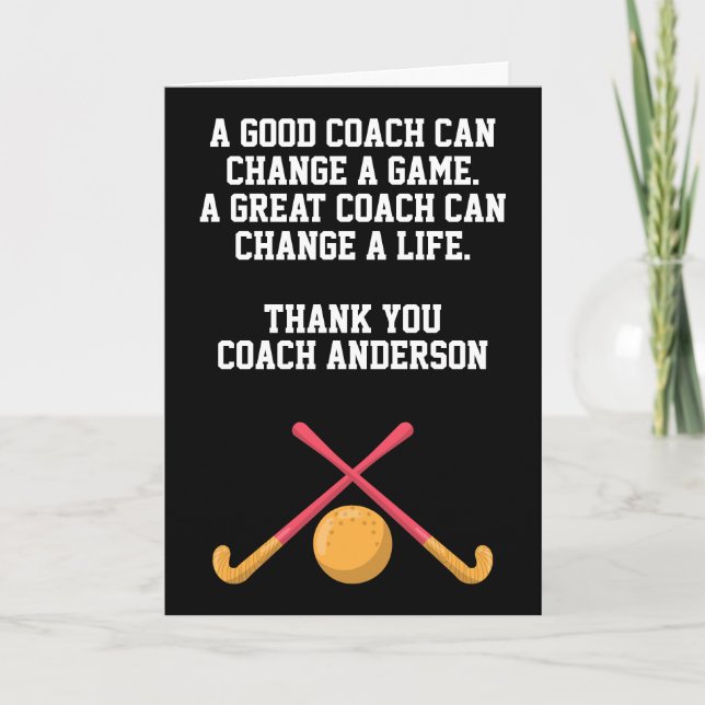 Personalized Field Hockey Coach From Team Players Kort (Framsida)