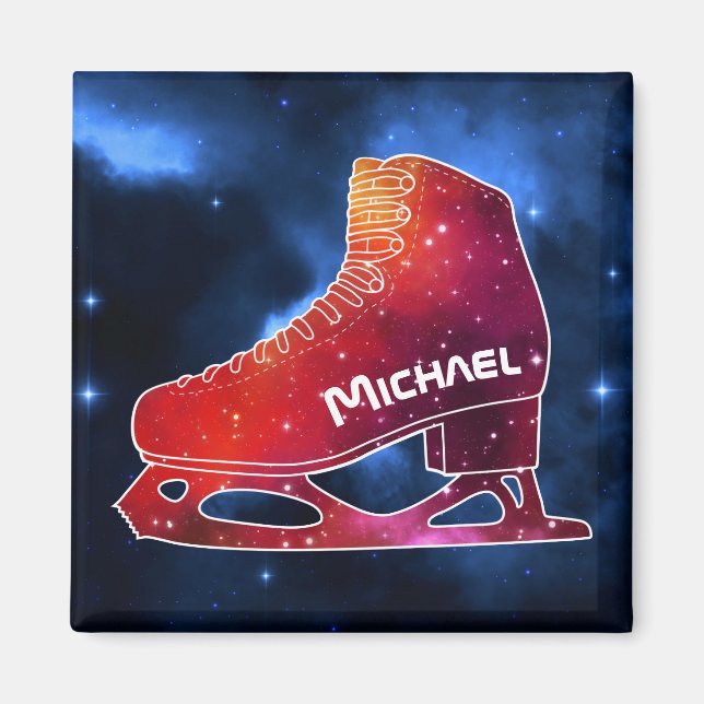 Personalized Figure Skating Space Boot Magnet (Framsidan)