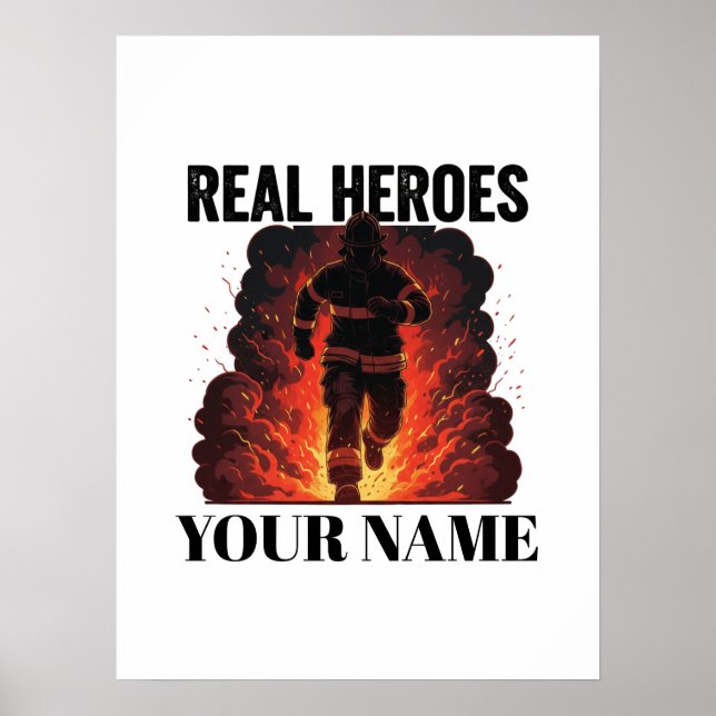 Personalized Firefighter Poster – Custom Name  (Framsidan)