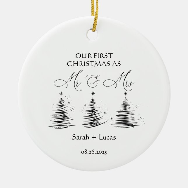 Personalized First Christmas Mr & Mrs Ornament (Framsidan)