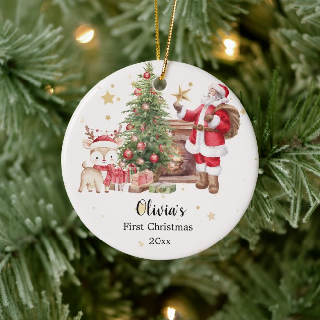 Personalized First Christmas Ornament - Santa  (Träd)