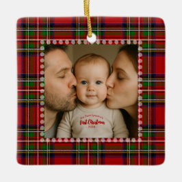 Personalized First Christmas Photo Julgransprydnad Keramik