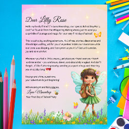 Personalized First Day of School Fairy Letter Inbjudningar