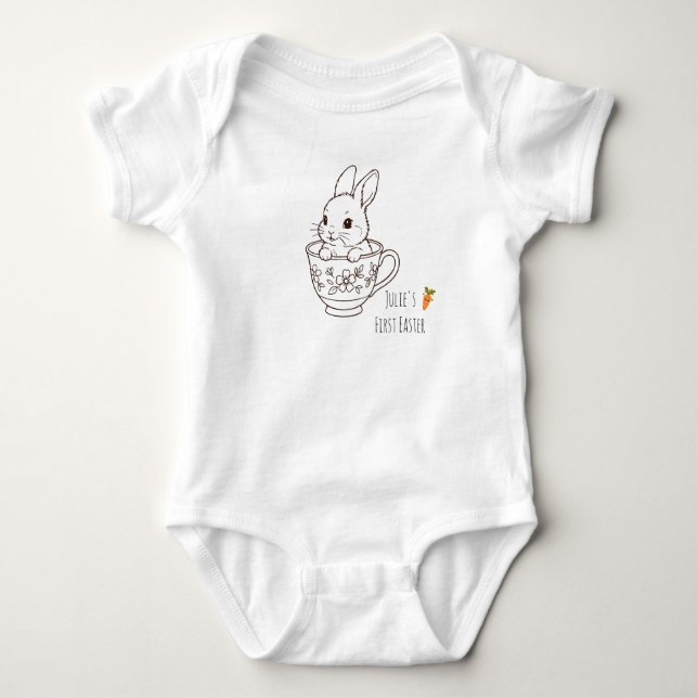 Personalized First Easter Bunny T Shirt (Framsida)