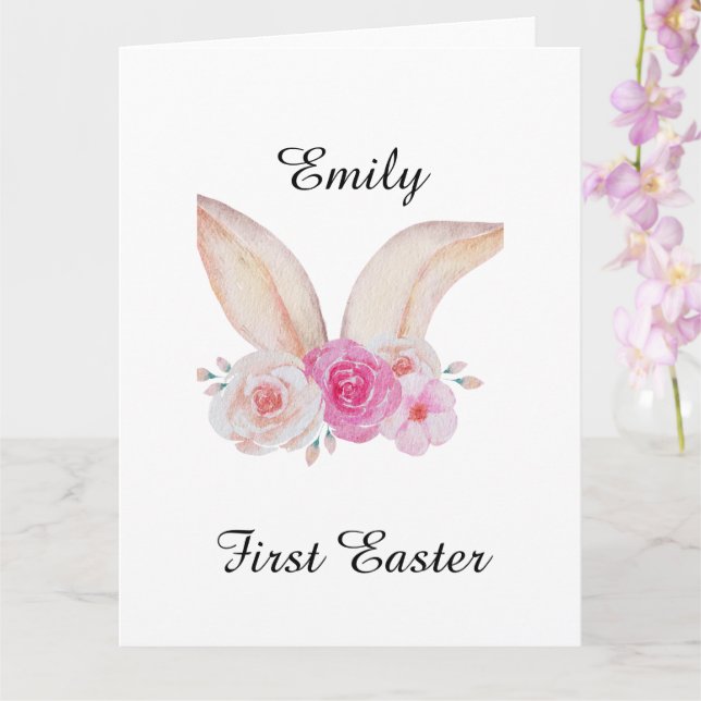 Personalized first easter milestone  kort (Orkide)