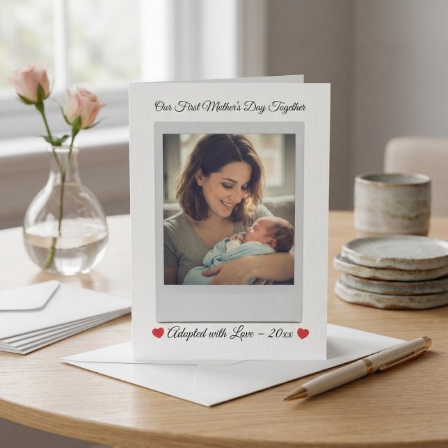 Personalized First Mother’s Day After Adoption  Julkort (Skapare uppladdad)