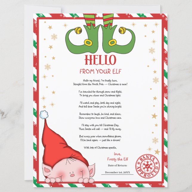 Personalized First Time Elf Arrival Letter (Framsida)