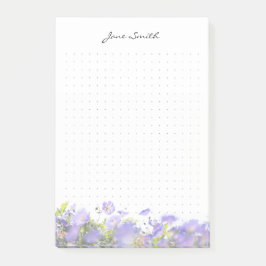 Personalized floral aesthetic dot Grid Post-it Block