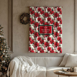 Personalized Floral Blanket Elegant Holiday Touch Fleecefilt